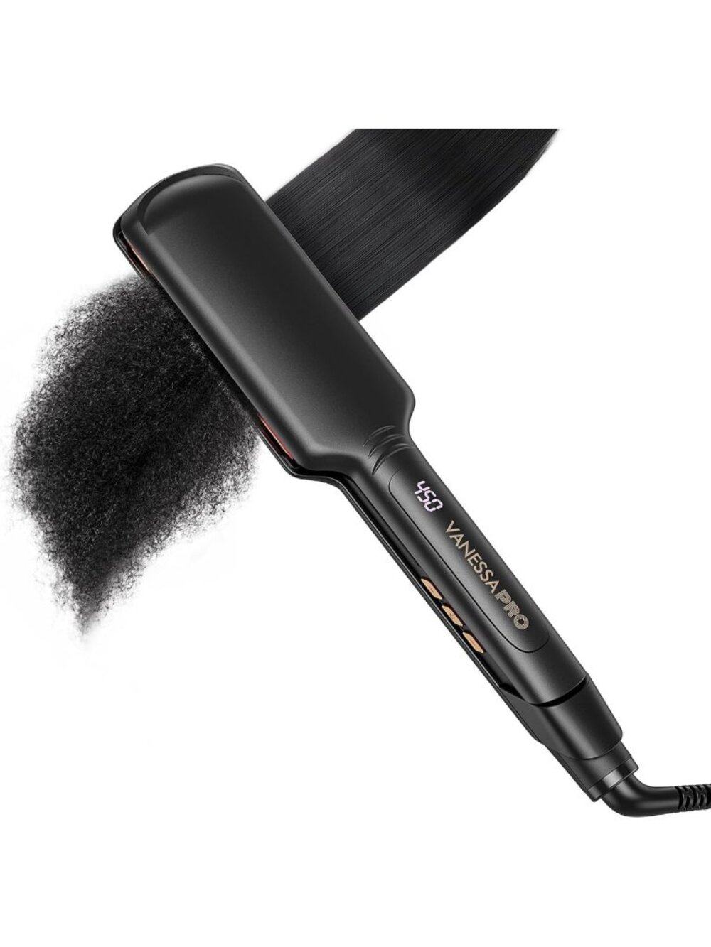 2-Inch Titanium Flat Iron for Easy One-Pass Styling - Perfect for Thick Hair